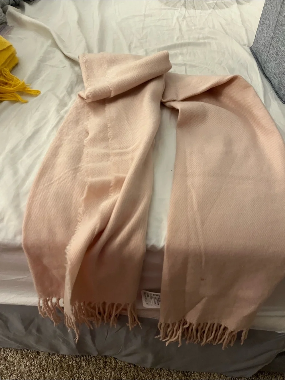 Soft Pink Women's Fringe Scarf - Lightweight Winter Accessory